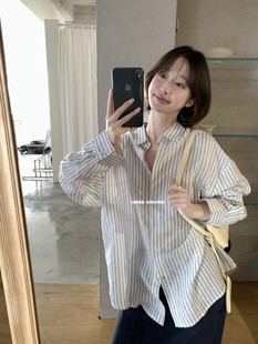 IMISS韩标！春夏新款韩版时尚高品质100%亚麻条纹上衣衬衫70805