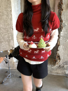 修身 高领费尔岛提花无袖 设计感套头毛衣25225 STUDIO冬季 MZI