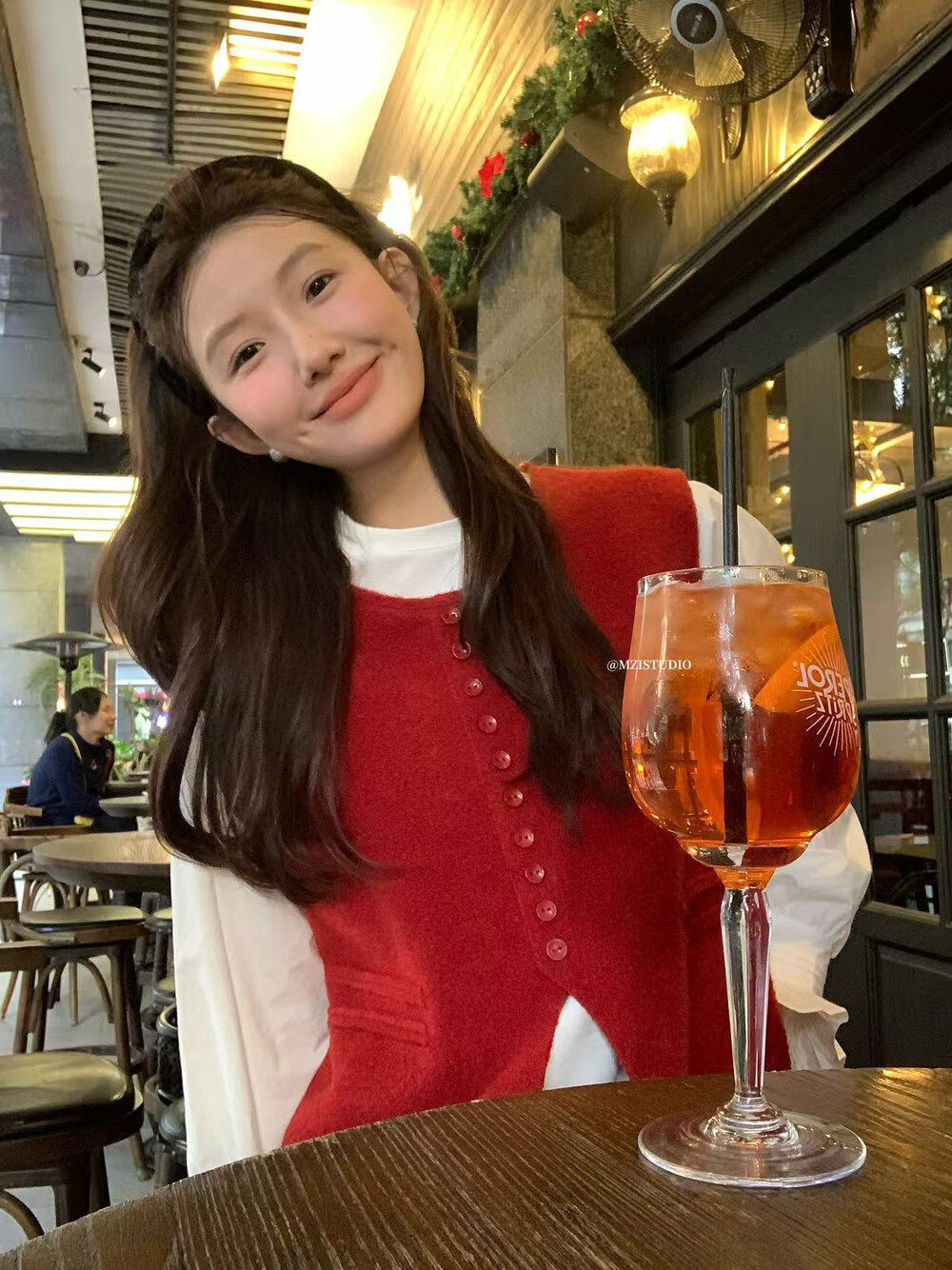 MZI STUDIO冬日氛围钮扣简约针织马甲百搭圆领长袖T恤套装111291,女装/女士精品,毛针织衫,淘宝优惠券,粉丝福利购,淘宝优惠卷