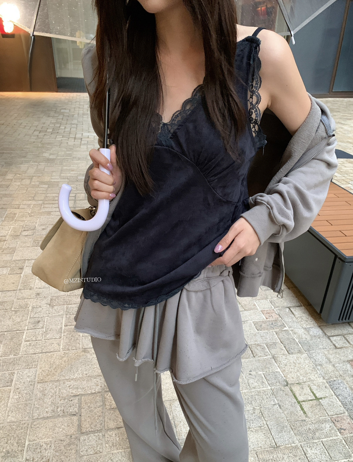 MZI STUDIO韩版秋季蕾丝花边吊带性感叠穿小女人背心157979