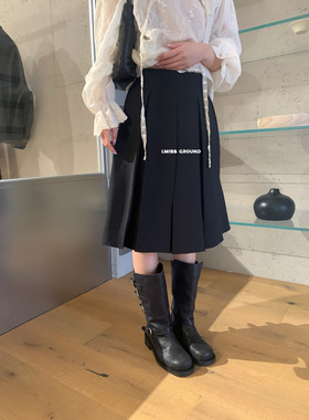 IMISS早春新款韩版时尚显瘦韩系百褶时尚A字半身裙80897