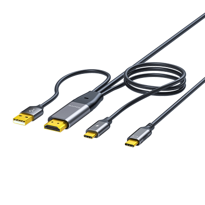 HDMI转TypeC线带供电ar便携屏线