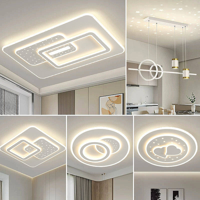 客厅灯吸顶灯新款led铁艺简约现代餐厅吊灯卧室中山智能全屋灯具2