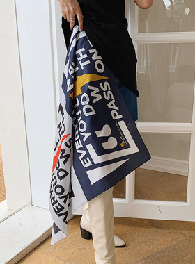 披肩围巾男士春秋美式丝巾女夏季防晒头巾发带嘻哈裤巾70方巾抹胸