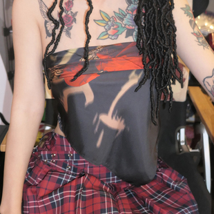 尤嘻岛暗黑恶女风头巾女包头个性时尚夏季小方巾抹胸丝巾领巾围脖