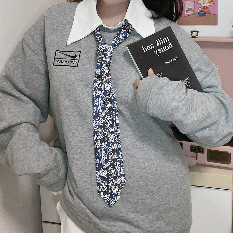 长条小丝巾美式学院风领带
