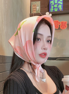 方巾丝巾女夏季海边拍照头巾包头