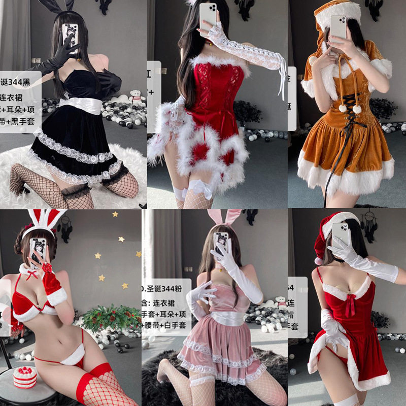 圣诞节cosplay服装直播扮演蓬蓬公主裙派对聚会主播圣诞服女郎装