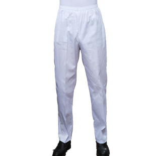纯白全松紧工作裤子男女春秋服务员厨师服裤子瑜伽食品厂裤子大码