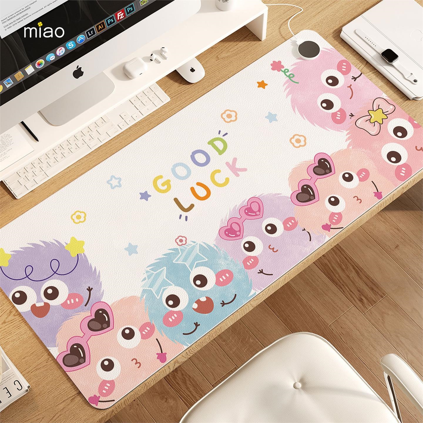 女生工位桌面垫可加热