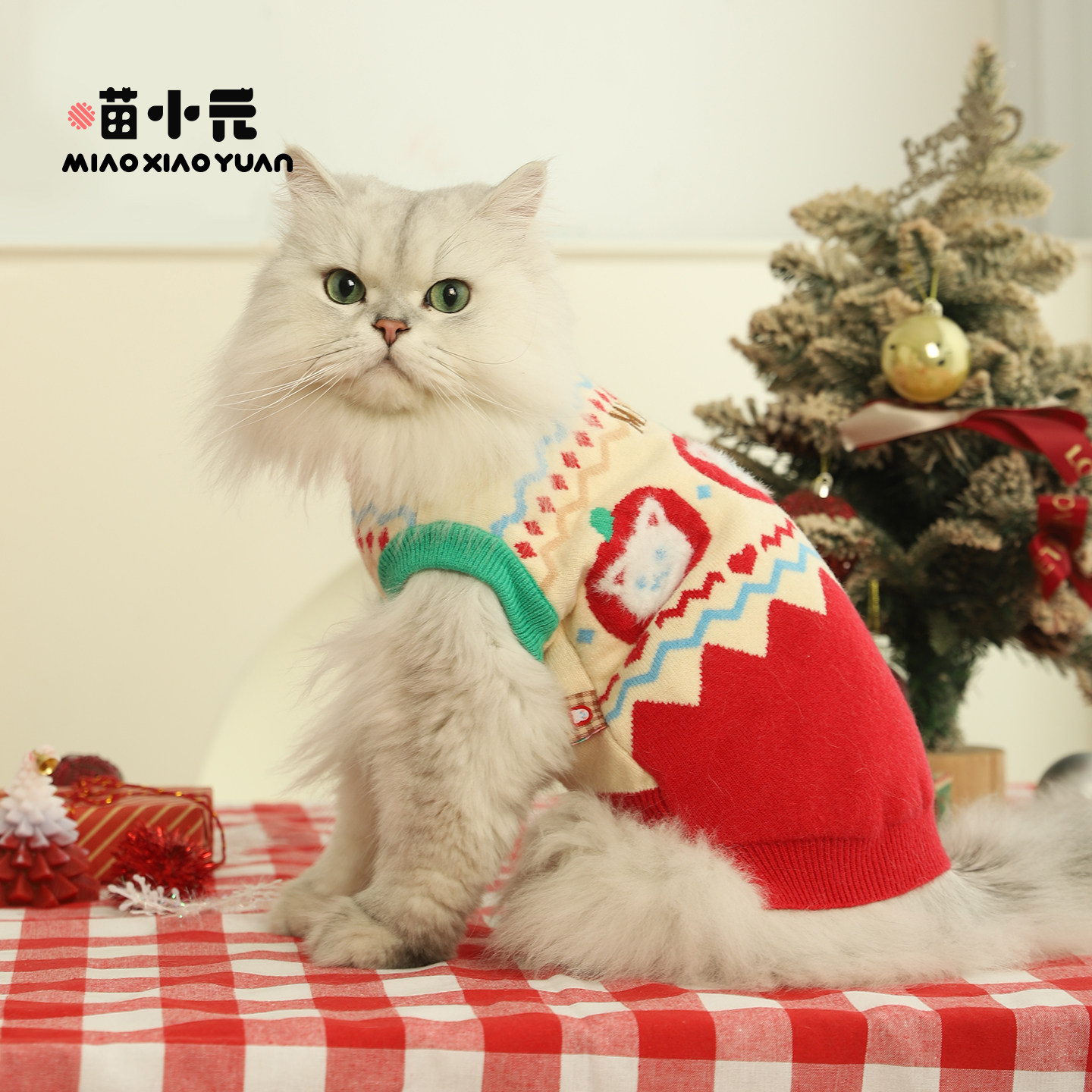 喵小元|岁岁苹安宠物毛衣猫咪衣服小猫春秋保暖德文防掉毛小型犬