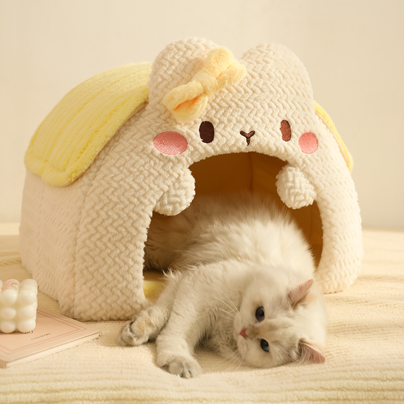 猫窝冬天保暖封闭式猫睡袋过冬猫咪安全感睡窝猫房子冬季猫屋猫床