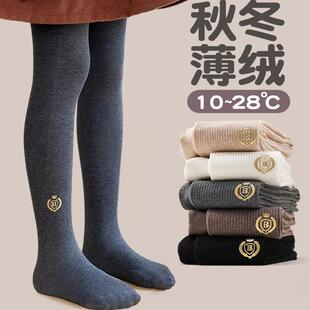 儿童连裤袜春秋薄款外穿打底袜裤宝宝连脚一体秋冬薄绒女童打底裤