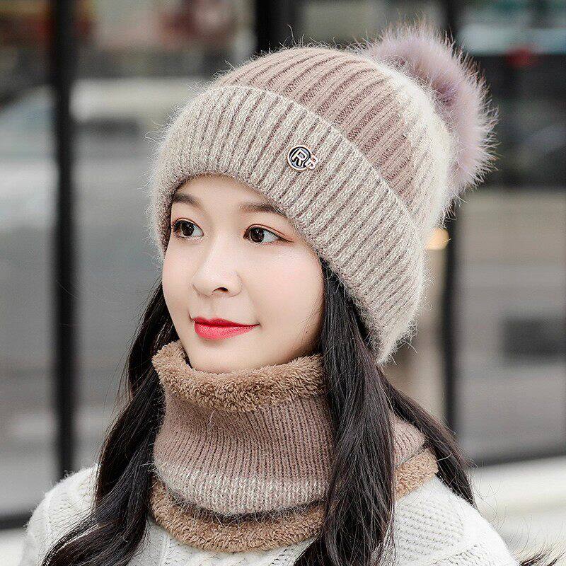 秋冬季帽子女2025新款潮百搭时尚加绒毛线帽冬天保暖防风防寒棉帽