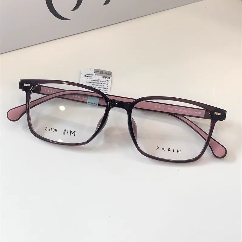 PARIM派丽蒙镜框2025新款超轻潮时尚款超轻复古塑钢腿近视架85138