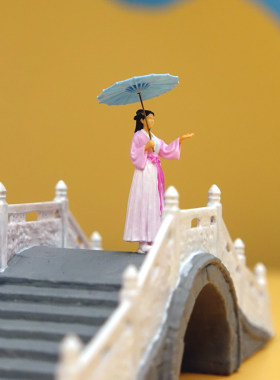 1/64比例古装美女撑伞自制新品