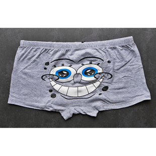 LOOKSEE鹭珂鸶男士内裤 超细柔棉海绵宝宝印花休闲平角裤专柜库存