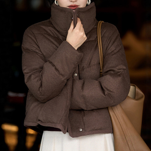 寒冬不怕冷！内外轻奢 实力堆料 莱赛尔羊毛95白鹅绒立领羽绒服
