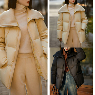 过冬小火炉！奶黄包高端五防 95白鹅绒面包服 鹅绒服女款羽绒服