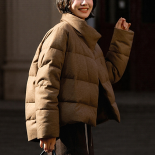 美拉德小火炉！绒感羊毛立领龟背鹅绒服 冬季新款95白鹅绒羽绒服