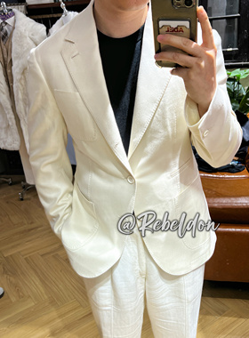 奶白色山羊绒单西