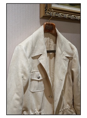 让定制RTions 爱穿衣服的让先生 浅色杏仁色麂皮绒夹克 猎装夹克