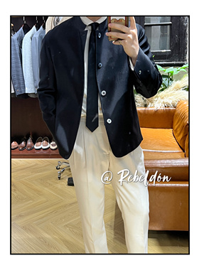 Rebeldon 2025AW黑色丝毛两用外套 爱穿衣服的的让先生