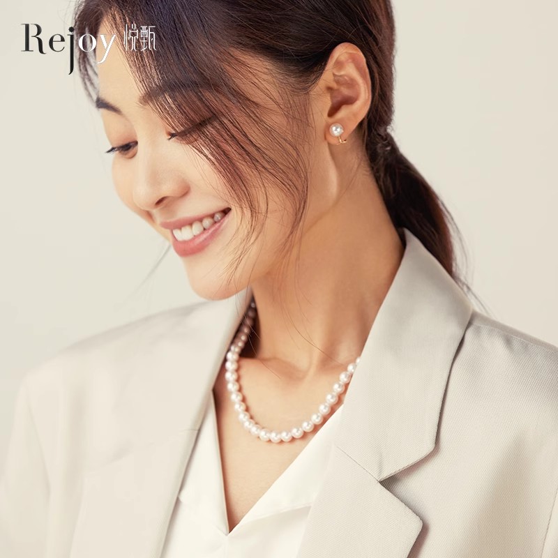 14K金Akoya海水珍珠项链妈妈款女正圆串珠项链 MS