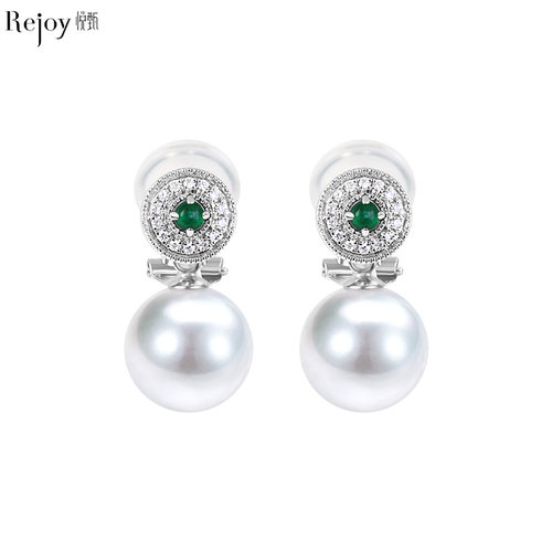 悦甄18K两戴款两戴款珍珠耳夹