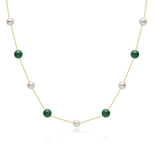 【直播间专享直降】18K金孔雀石\akoya满天星项链