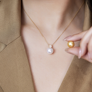 戴妃 18K金钻石吊坠 黑科技插拔扣系列 K黄 直播间专享直降