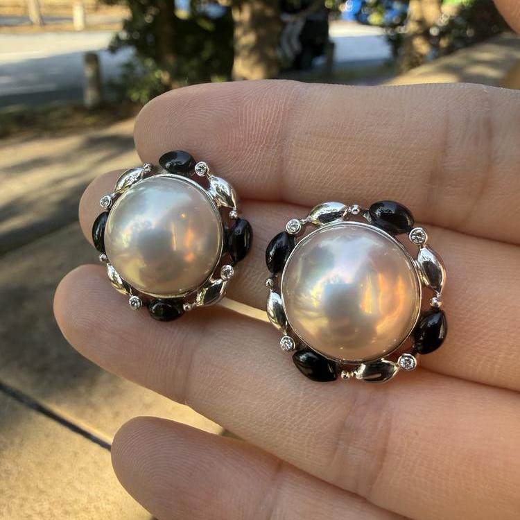 【直播间专享直降】14K金马贝珍珠耳夹14-15mm 黑玛瑙钻石22-23mm,珠宝/钻石/翡翠,耳饰,淘宝优惠券,粉丝福利购,淘宝优惠卷