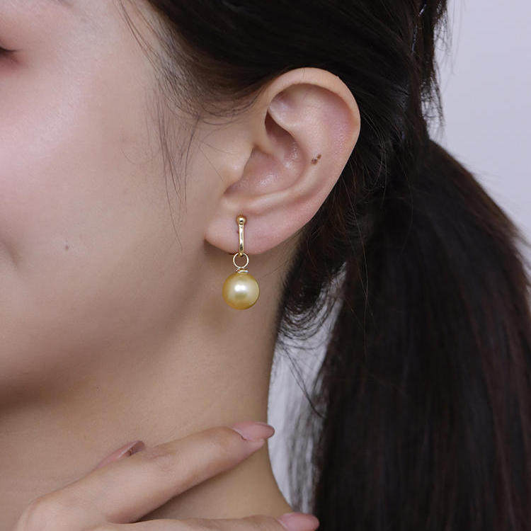 【直播间专享直降】(挂珠款)18K金可换珠耳夹 浓金极光南洋金珠,珠宝/钻石/翡翠,耳饰,淘宝优惠券,粉丝福利购,淘宝优惠卷