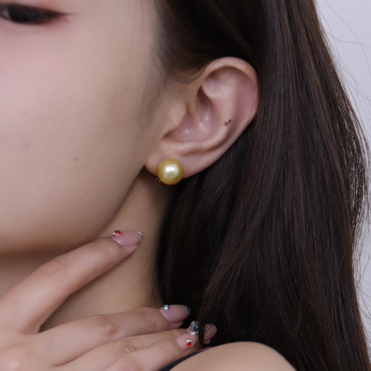 【直播间专享直降】(经典款)真科研茶金等级 18K金南洋金珠耳夹,珠宝/钻石/翡翠,耳饰,淘宝优惠券,粉丝福利购,淘宝优惠卷