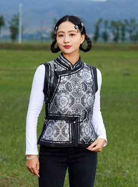 蒙古族马甲女士民族风立领坎肩