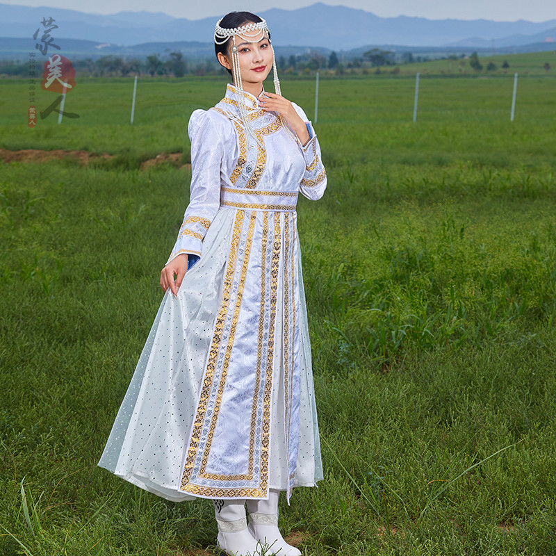 蒙美人蒙古袍女款旗袍民族风
