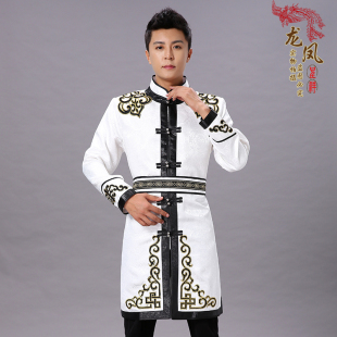 舞台装 蒙古元 现代蒙古袍上衣外套骑马服蒙族日常生活装 男士 素服装