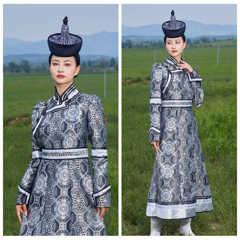 新款女士蒙古女长款民族连衣裙