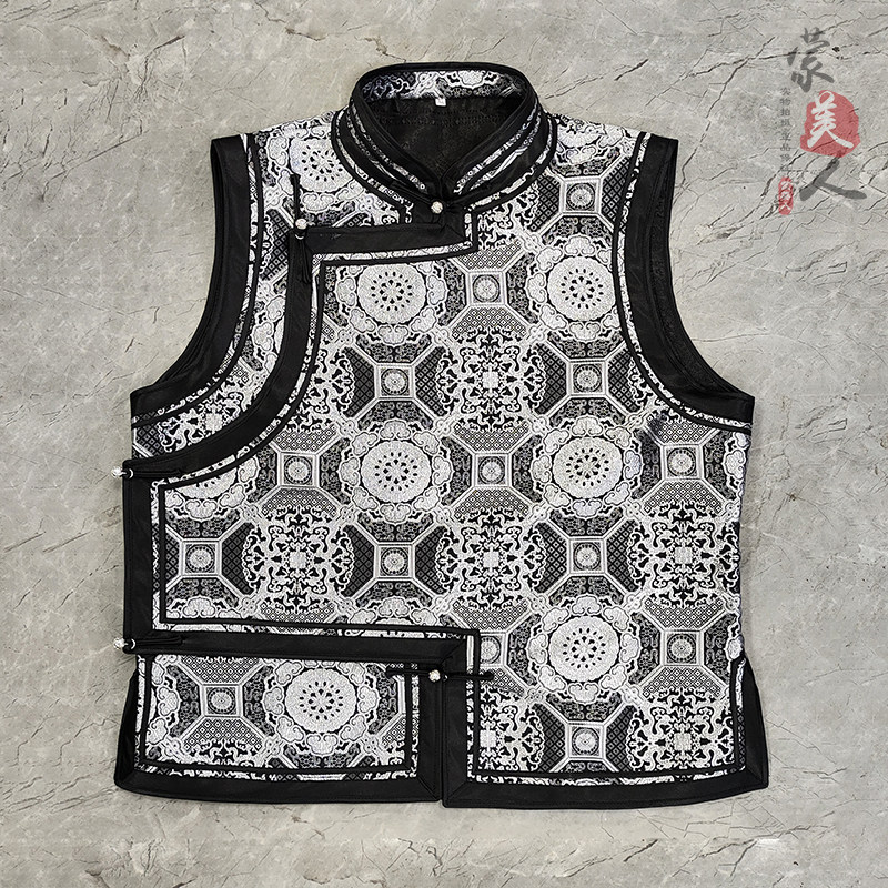 蒙美人蒙古元素马甲男士立领盘扣蒙古马甲夹坎肩民族风日常生活装,男装,其他民族服装,淘宝优惠券,粉丝福利购,淘宝优惠卷