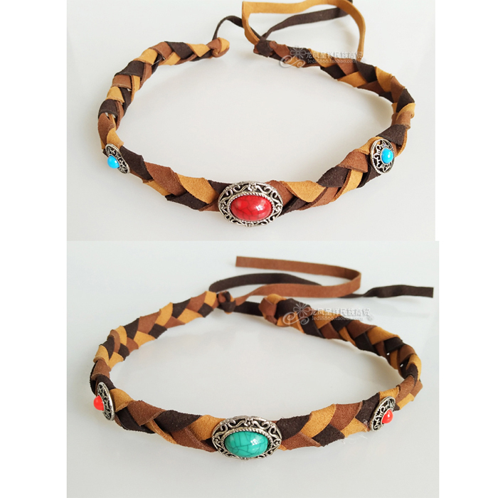 蒙古族头饰男款舞蹈演出发带头带少数民族特色舞蹈配饰