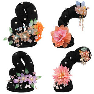 古装成人儿童古典舞民族汉服头饰假发髻舞蹈敦煌发饰古风飞天演出