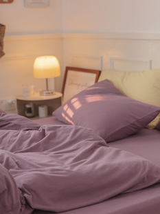 无印良品A类天竺棉床单纯棉针织棉被套单件床笠纯色套件全棉被罩