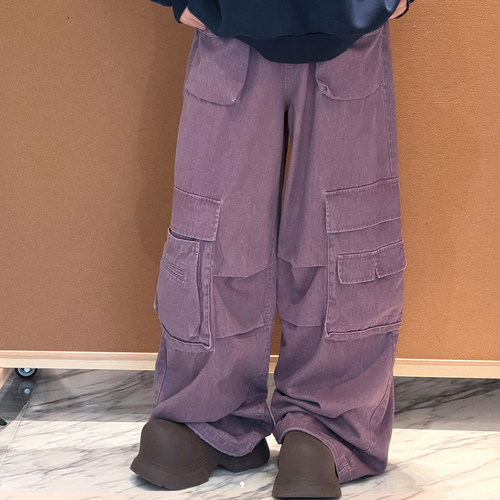冷大娘男女童宽松伞兵工装裤
