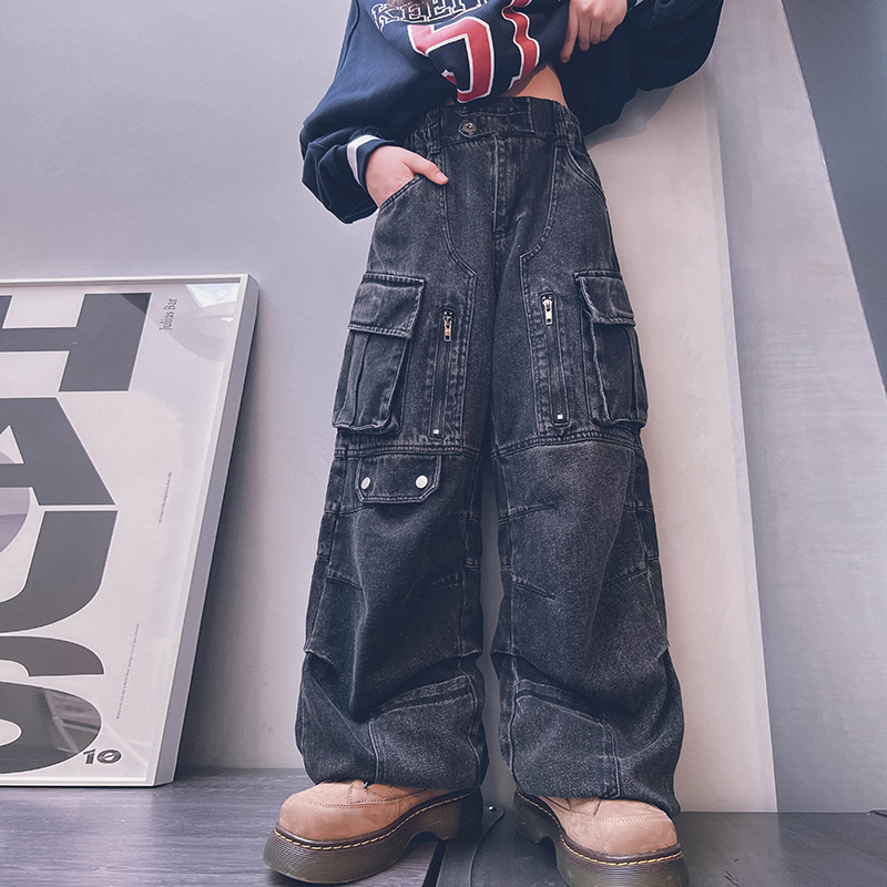 冷大娘长裤纯棉工装水洗裤子