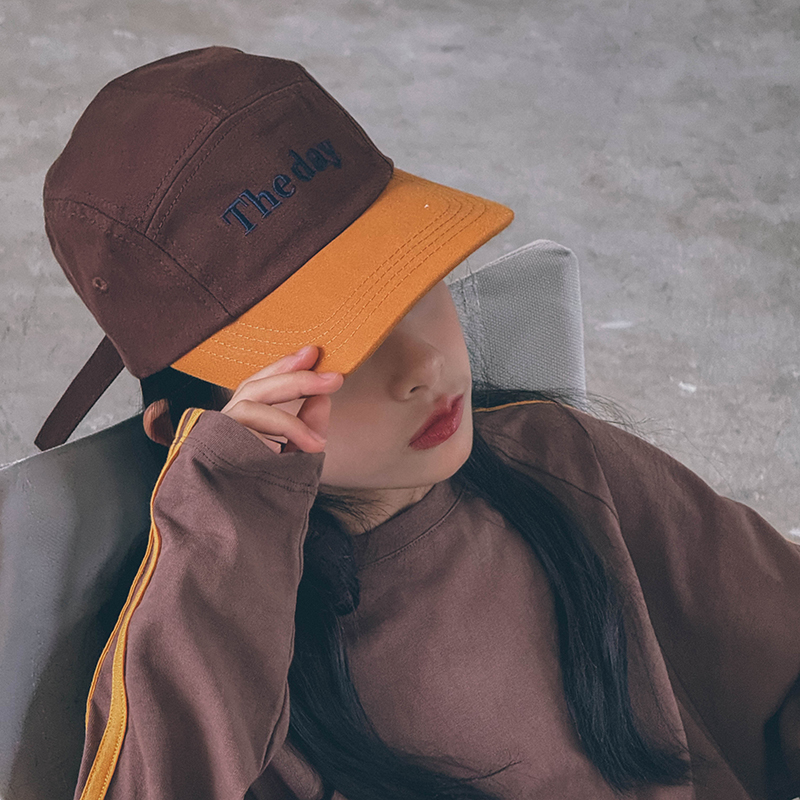 冷大娘 中大童时尚撞色拼接遮阳棒球帽夏季防晒嘻哈鸭舌帽亲子款