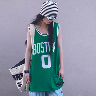 背心宽松柔软运动球衣上衣T恤百搭亲子 冷大娘中大童纯棉印烫无袖