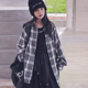 休闲衬衣外套亲子款 英伦长袖 男女中大童格子磨毛衬衫 冷大娘