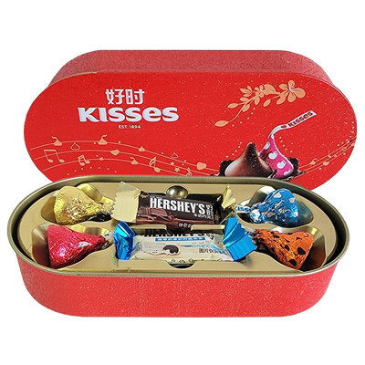 好时牛奶巧克力4+2颗推拉铁盒