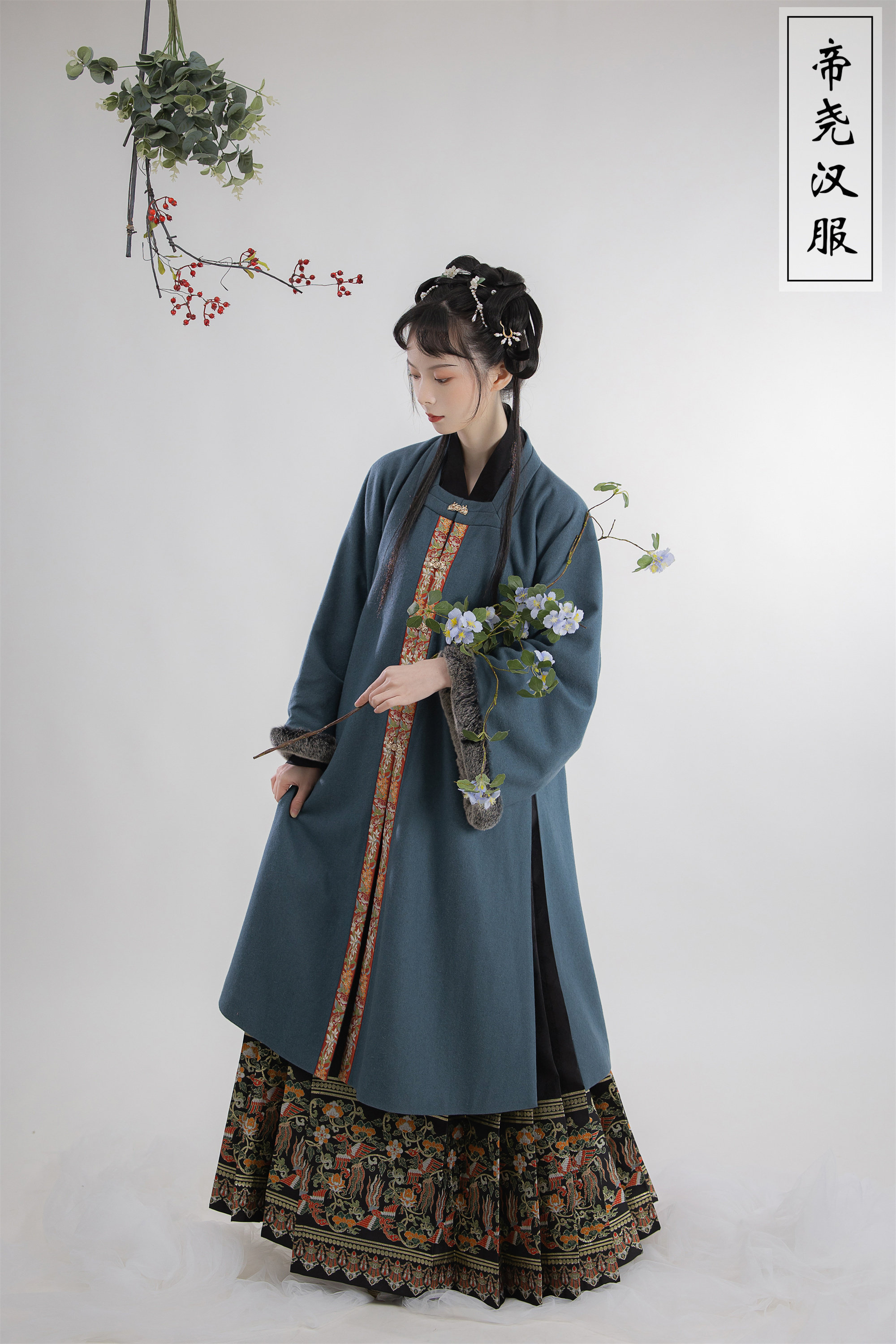 松月帝尧汉服明制织金方领圆领长袄冬季羊毛呢,女装/女士精品,汉服上装,淘宝优惠券,粉丝福利购,淘宝优惠卷