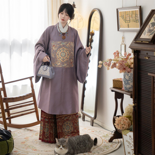 【新品】敦煌三耳兔明圆领袍 帝尧汉服原创明制汉服女装补服套装